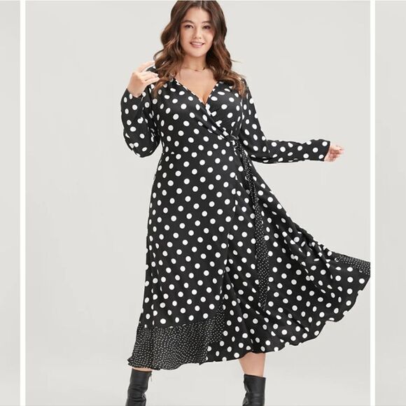 NWT BloomChic polka dot wrap dress 28 / 5X - Picture 1 of 12